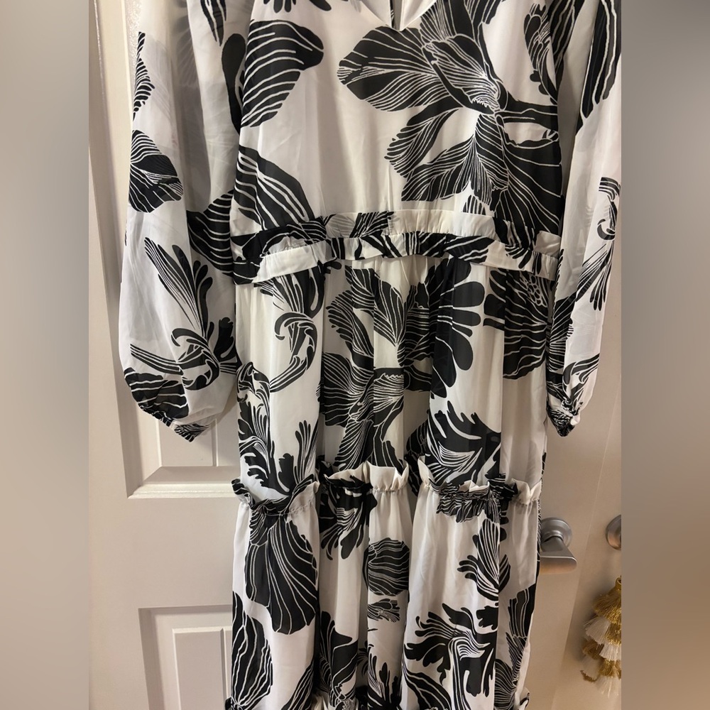 Black & White Maxi Tiered Dress - Picture 2 of 7